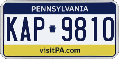 PA license plate KAP9810