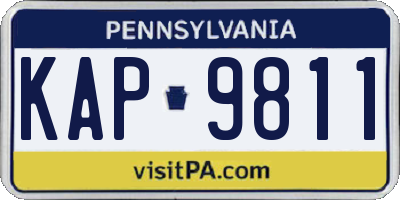 PA license plate KAP9811