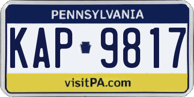 PA license plate KAP9817