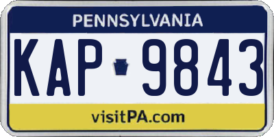 PA license plate KAP9843