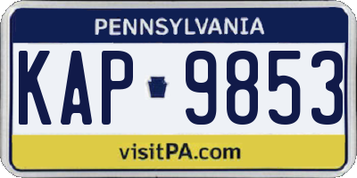 PA license plate KAP9853