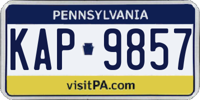 PA license plate KAP9857