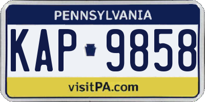PA license plate KAP9858