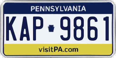 PA license plate KAP9861