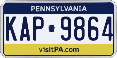 PA license plate KAP9864