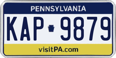 PA license plate KAP9879