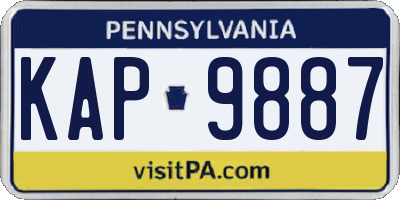 PA license plate KAP9887