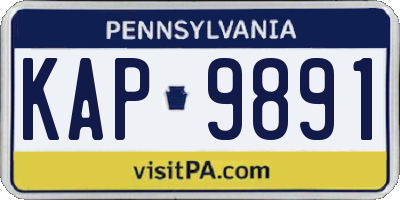 PA license plate KAP9891