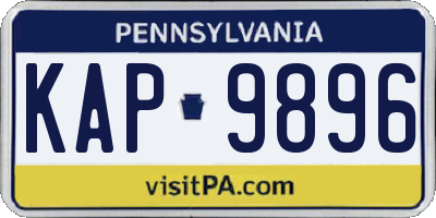 PA license plate KAP9896