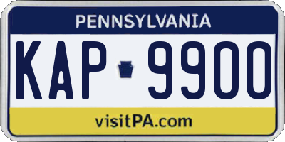PA license plate KAP9900