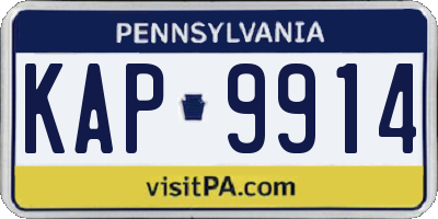 PA license plate KAP9914