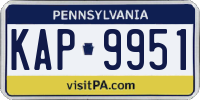 PA license plate KAP9951