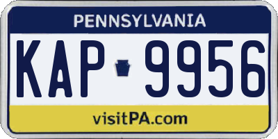 PA license plate KAP9956