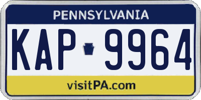 PA license plate KAP9964