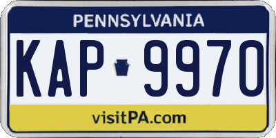 PA license plate KAP9970