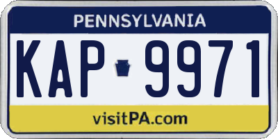 PA license plate KAP9971