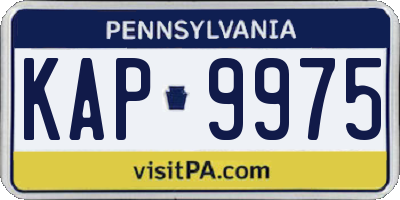 PA license plate KAP9975