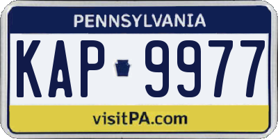PA license plate KAP9977