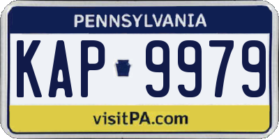 PA license plate KAP9979