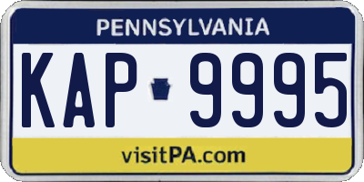 PA license plate KAP9995
