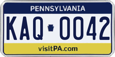 PA license plate KAQ0042