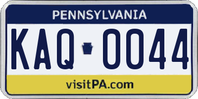 PA license plate KAQ0044