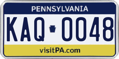 PA license plate KAQ0048