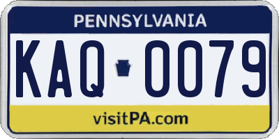 PA license plate KAQ0079