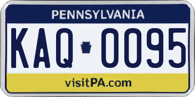 PA license plate KAQ0095