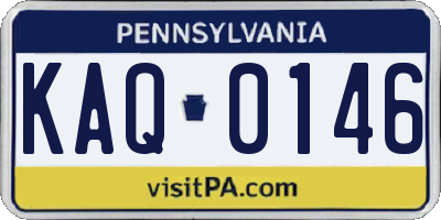 PA license plate KAQ0146