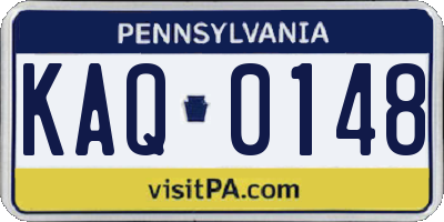 PA license plate KAQ0148