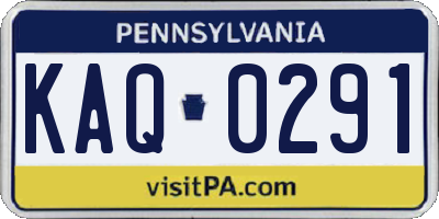 PA license plate KAQ0291