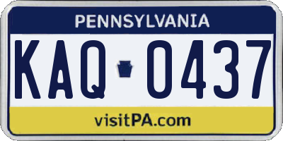 PA license plate KAQ0437