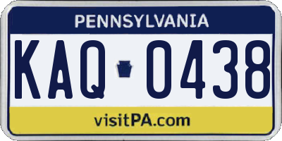 PA license plate KAQ0438