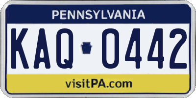 PA license plate KAQ0442