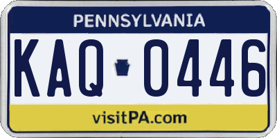 PA license plate KAQ0446
