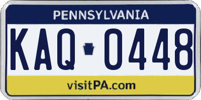 PA license plate KAQ0448