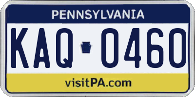 PA license plate KAQ0460