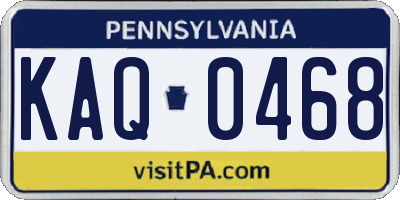 PA license plate KAQ0468