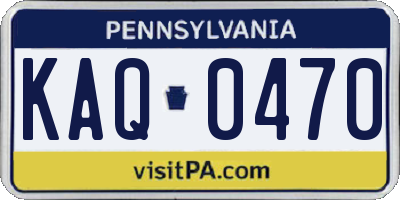 PA license plate KAQ0470