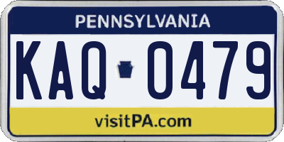 PA license plate KAQ0479