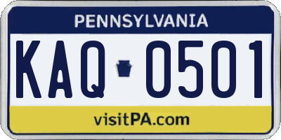 PA license plate KAQ0501
