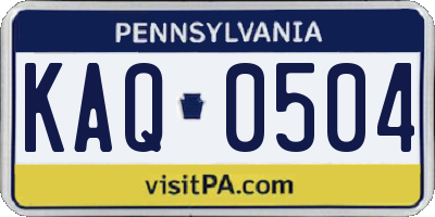 PA license plate KAQ0504