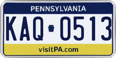 PA license plate KAQ0513