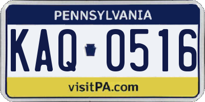 PA license plate KAQ0516