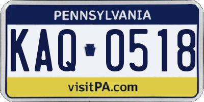 PA license plate KAQ0518