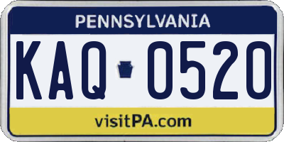 PA license plate KAQ0520