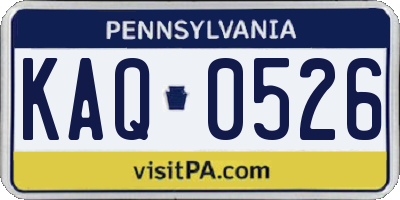PA license plate KAQ0526