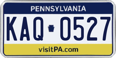 PA license plate KAQ0527