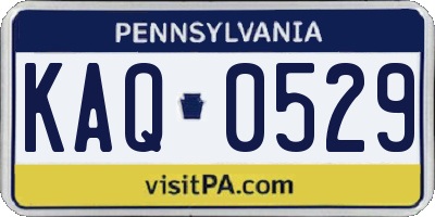 PA license plate KAQ0529